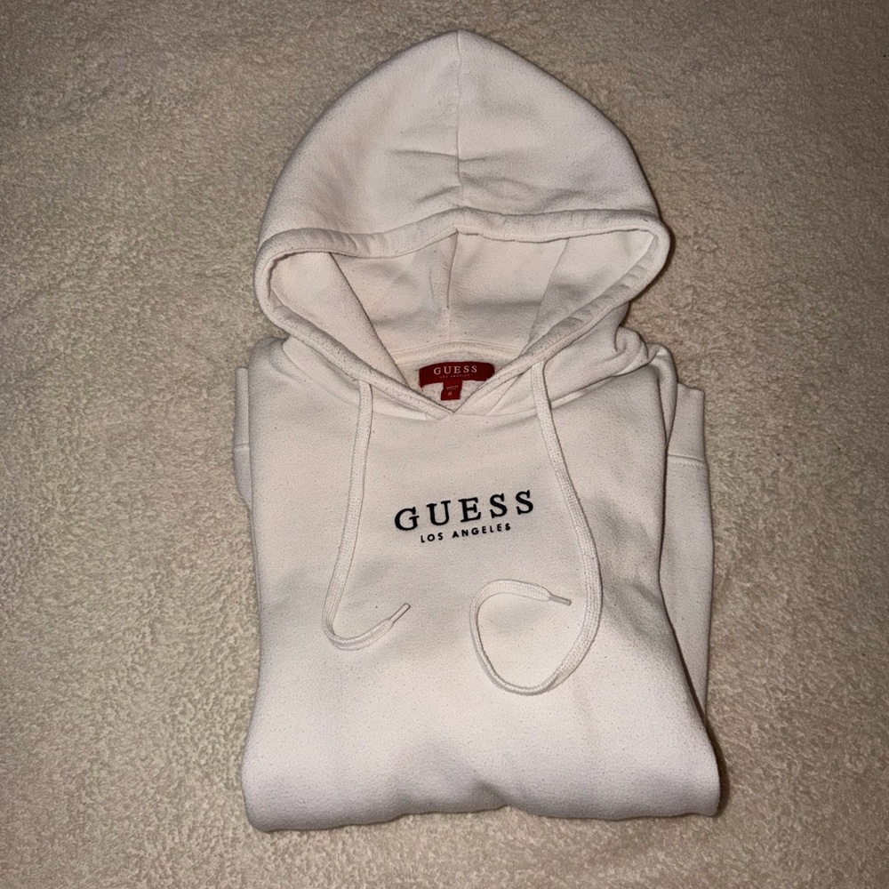 ⚡️Guess White Hoodie with Logo & Sleeve Graphic⚡️